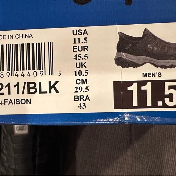 STEEl TOE Skechers Black Slip-On Shoes‎ Mens Sizes 7, 9, 11.5,13 NEW in Box